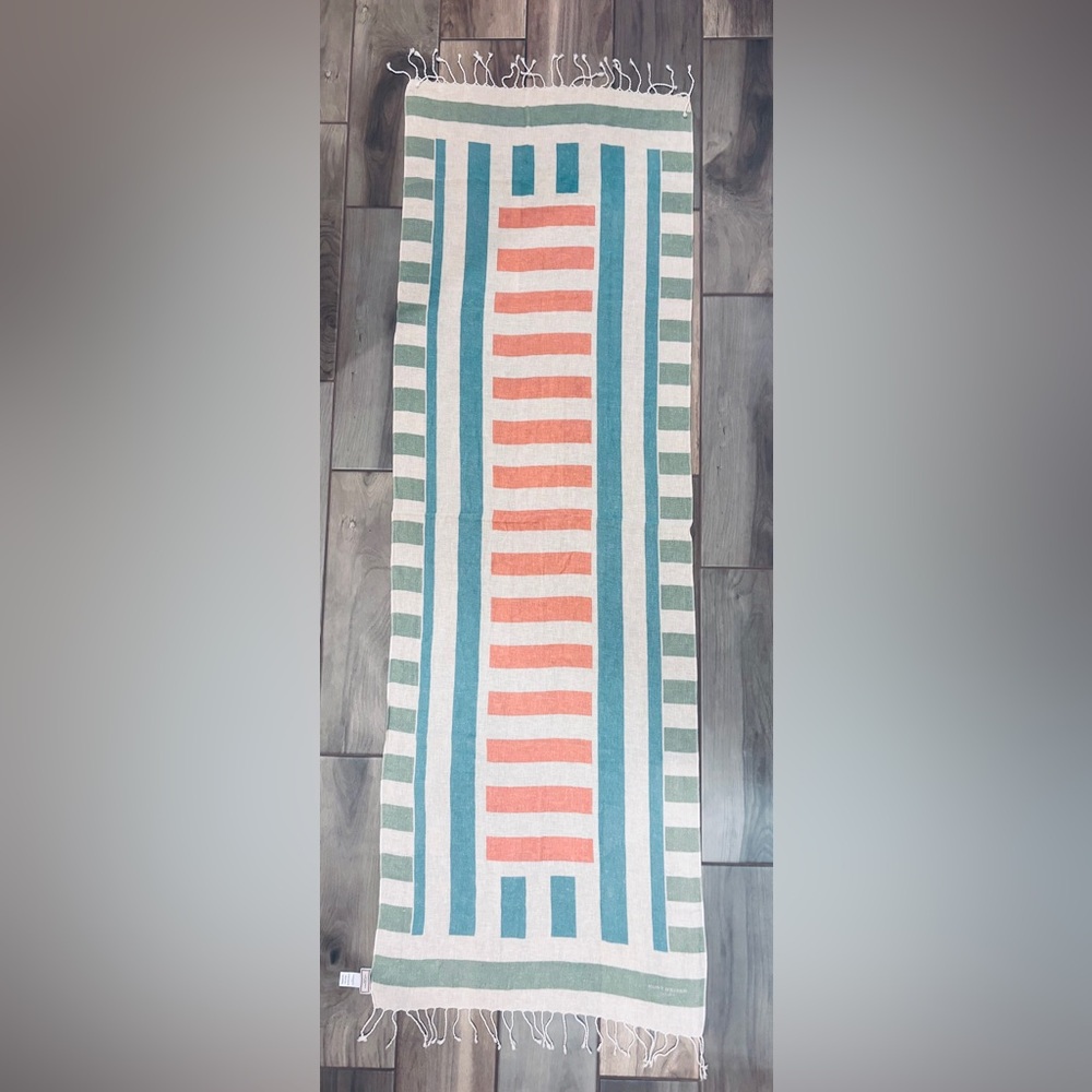 NWT “Kurt Geiger”- Sun bleached Oblong Scarf. 68” x 25” lightweight & Airy 🧡🩵🤍